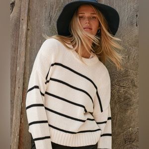 Jenni Kayne - Chloe Crewneck Black Stripe XXL